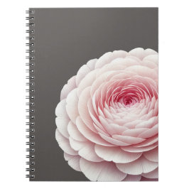 Eleganter warmer Holzkohle-Rosé-Blumen-Botanik Notizblock