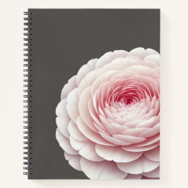 Eleganter warmer Holzkohle-Rosé-Blumen-Botanik Notizbuch