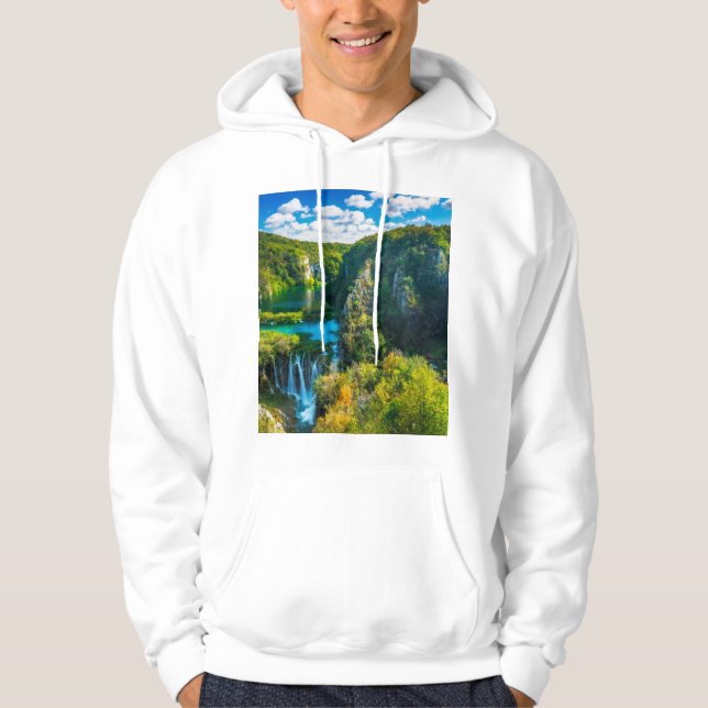 Eleganter Wasserfall landschaftlich, Kroatien Hoodie (Vorderseite)
