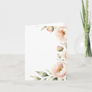 Eleganter Wasserfarbe-Rosaton Pfingstrosen-Blumenh Einladung