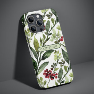 Eleganter Wasserfarben-Blumen-Botanischer Name Case-Mate iPhone 14 Hülle