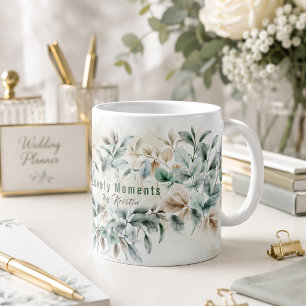 Eleganter Wasserfarben-Botanik-Hochzeitsplaner Kaffeetasse