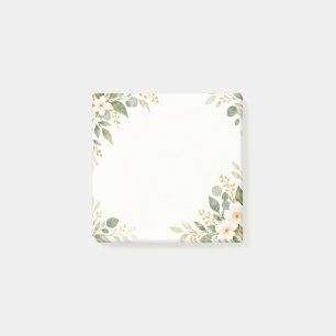 Eleganter Wasserfarben-Botanischer Blumenrahmen Post-it Klebezettel