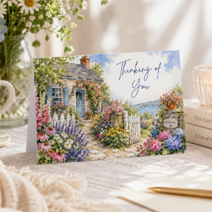 Eleganter Wasserfarben-Cottage-Garten - Ich denke Karte
