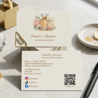 Eleganter Wasserfarben-Duft QR-Code Social Media Visitenkarte