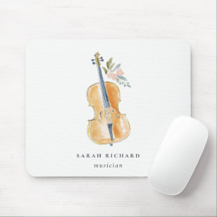 Eleganter Wasserfarben-Gitarrist Musiklehrer Mousepad