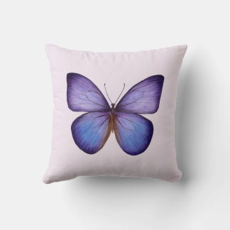 Eleganter Wasserfarben-Schmetterling in Lila Kissen