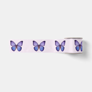 Eleganter Wasserfarben-Schmetterling in Lila Satinband