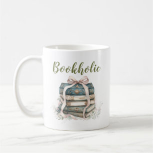 Eleganter Wasserfarben-Stapel Bücher mit Band Kaffeetasse