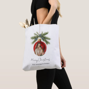 Eleganter Wasserfarben-Weihnachtsschmuck Familienf Tasche
