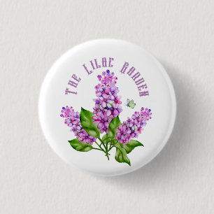 Eleganter Wasserfarbenlila-Zweig Button