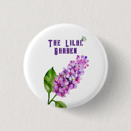 Eleganter Wasserfarbenlila-Zweig Button