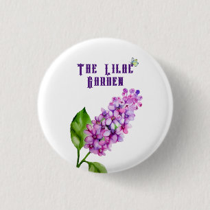 Eleganter Wasserfarbenlila-Zweig Button