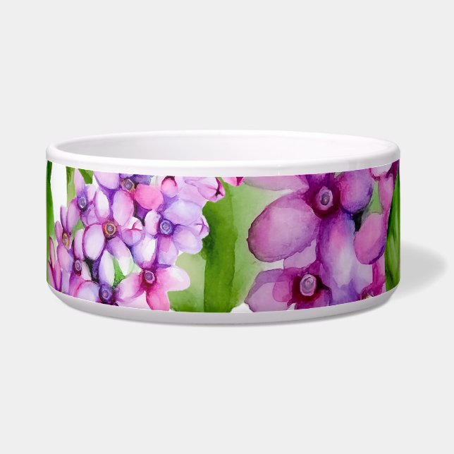 Eleganter Wasserfarbenlila-Zweig Napf (Links)