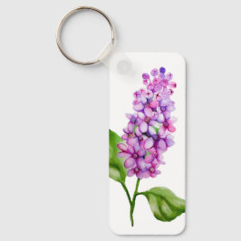 Eleganter Wasserfarbenlila-Zweig Schlüsselanhänger