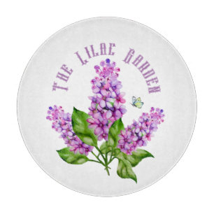 Eleganter Wasserfarbenlila-Zweig Schneidebrett
