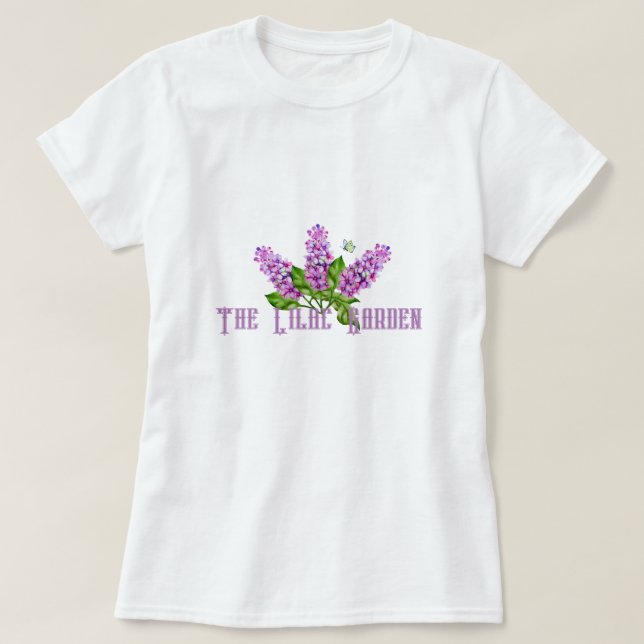 Eleganter Wasserfarbenlila-Zweig T-Shirt (Design vorne)