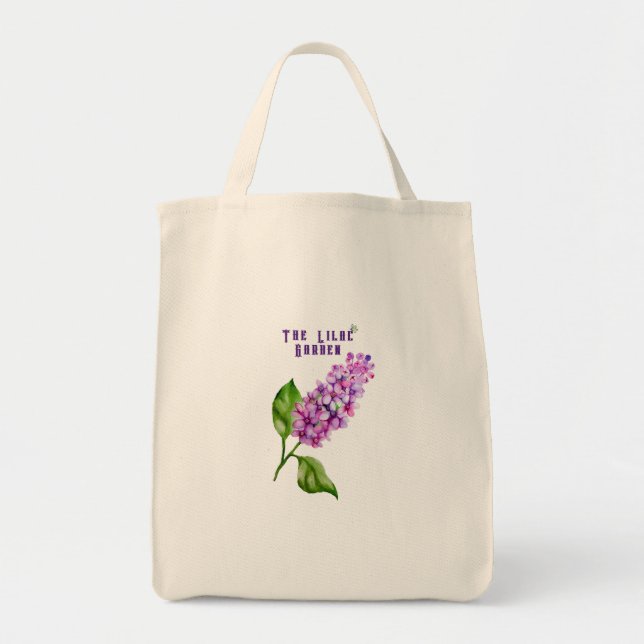 Eleganter Wasserfarbenlila-Zweig Tragetasche (Vorne)