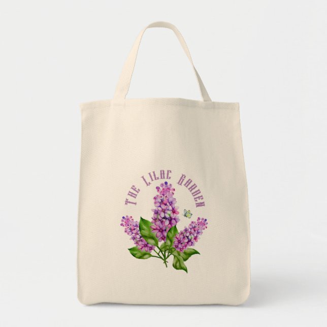 Eleganter Wasserfarbenlila-Zweig Tragetasche (Vorne)