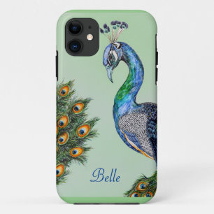 Eleganter Wasserfarbenpfau Personalisiert Case-Mate iPhone Hülle