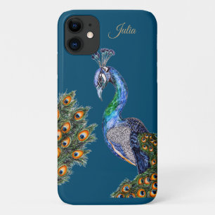 Eleganter Wasserfarbenpfau Personalisiert Case-Mate iPhone Hülle