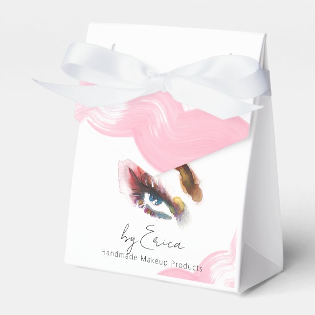 Eleganter Wasserfarbenpinsel Pinselstrich Rosa Aug Geschenkschachtel (Vorderseite)