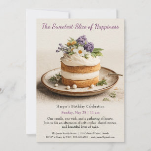 Eleganter Watercolor Cake zum Geburtstag Einladung