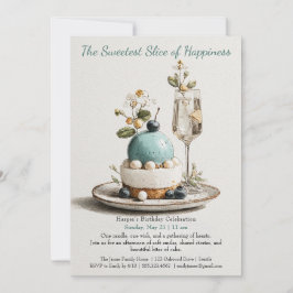 Eleganter Watercolor Cake zum Geburtstag Einladung