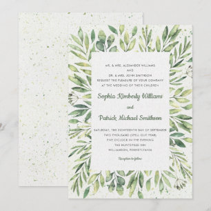 Eleganter Watercolor Foliage Spritzer Einladung