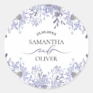 Eleganter Watercolor-Hochzeitsticker Runder Aufkleber