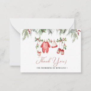 Eleganter Watercolor-Weihnachtsmann-Baby-Weihnacht Mitteilungskarte