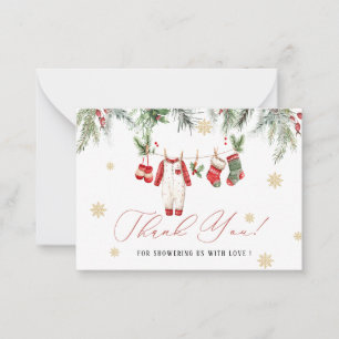 Eleganter Watercolor-Weihnachtsmann-Baby-Weihnacht Mitteilungskarte