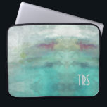 Eleganter WatercolorMonogram Computer-Schutz Laptopschutzhülle<br><div class="desc">Reizende und frische Watercolorcomputerhülse fügt eine Touch von Eleganz Ihrer beruflichen Garderobe hinzu. Monogramm mit den Initialen,  zum Ihrer eigenen kundenspezifischen Computerhülse herzustellen.</div>