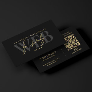 Eleganter Web UI UX Designer App Entwickler Schwar Visitenkarte