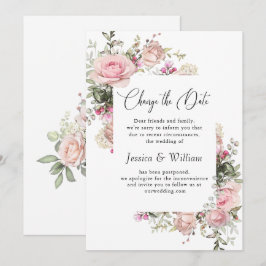 Eleganter Wechsel der Rose der Hochzeitsankündigun Einladung
