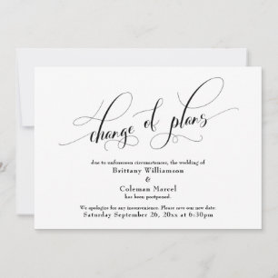 Eleganter Wechsel von Plänen Weiße Hochzeit Ankünd Einladung
