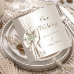 Eleganter Wedding Damask Pearl Cream White Bow Einladung<br><div class="desc">Champagne Elegant Wedding Damask Pearl Jewel Cream White Bow Images Set Elegant Wedding Bow Einladungen traditionelle Hochzeit Sets BITTE BEACHTEN Bows sind Bilder. Nicht geeignet für Silberpapier!!</div>