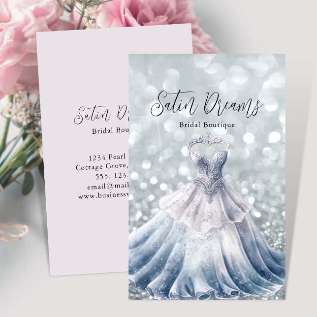 Eleganter Wedding Dress Bridal Boutique Shop Visitenkarte (Von Creator hochgeladen)