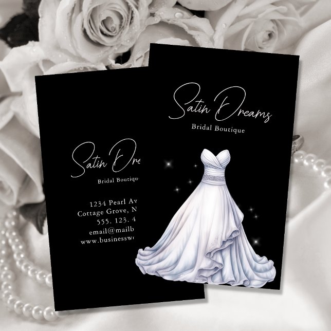 Eleganter Wedding Dress Bridal Boutique Shop Visitenkarte (Von Creator hochgeladen)