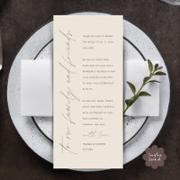 Eleganter Wedding Empfang Dankeschön Karte für Gas