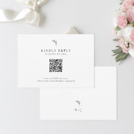 Eleganter Wedding Minimal Monogram UAWG QR Code RSVP Karte