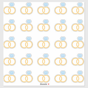 Eleganter Wedding Ring Kiss Cut Sticker