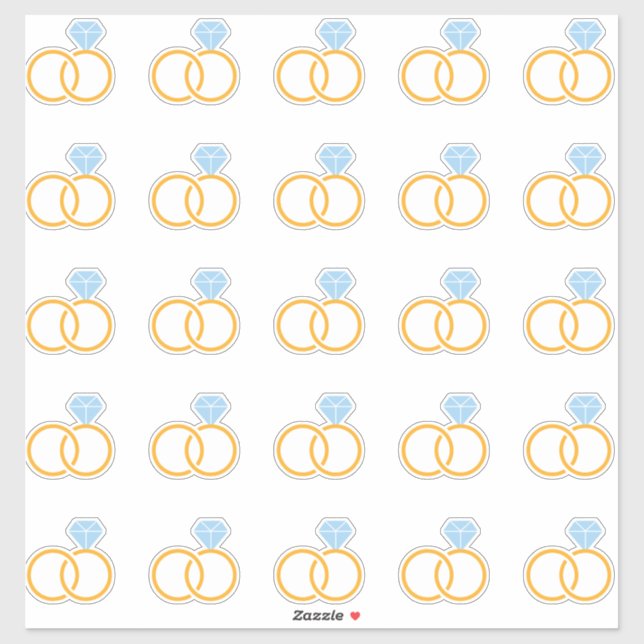 Eleganter Wedding Ring Kiss Cut Sticker (Blatt)