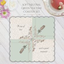 Eleganter weicher grüner Teetime mit literarischem