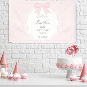 Eleganter weicher pastellrosa Schleifen Mädchen Ge Banner
