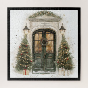 Eleganter Weihnachts-Braunstein-Tür