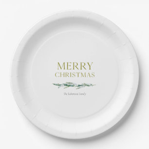 Eleganter Weihnachts-Evergreen personalisiert Pappteller