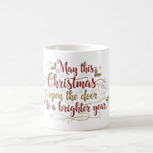 Eleganter Weihnachts-Gruß-Schriftzug-Becher Kaffeetasse