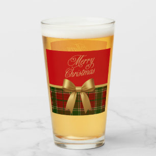 Eleganter Weihnachts-Karoglasbecher Glas