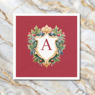 Eleganter Weihnachts-Monogramm-Brief Serviette